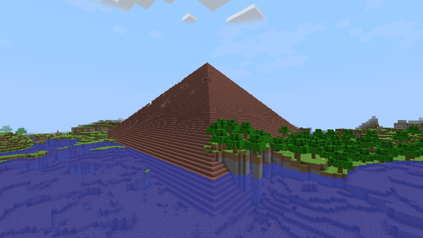 A brick pyramid in the Infdev 325 preset